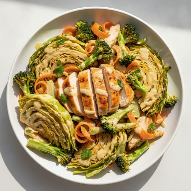 Roasted Cabbage Detox Bowl