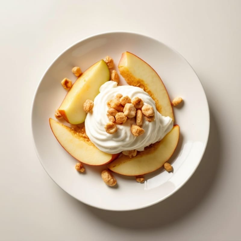 Greek Yogurt with Sliced Apple and Chopped Peanuts