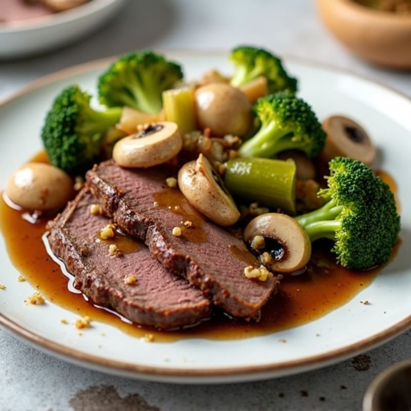 High Protein Slow Cooked Beef Pot Roast with Low Carb Vegetables