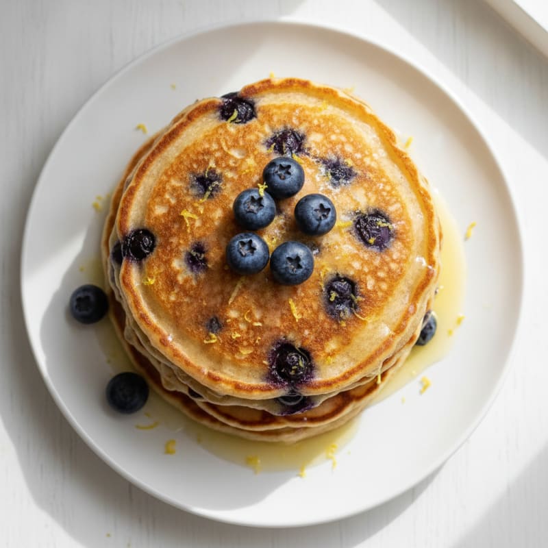 Blueberry Ricotta Pancakes with Lemon Zest