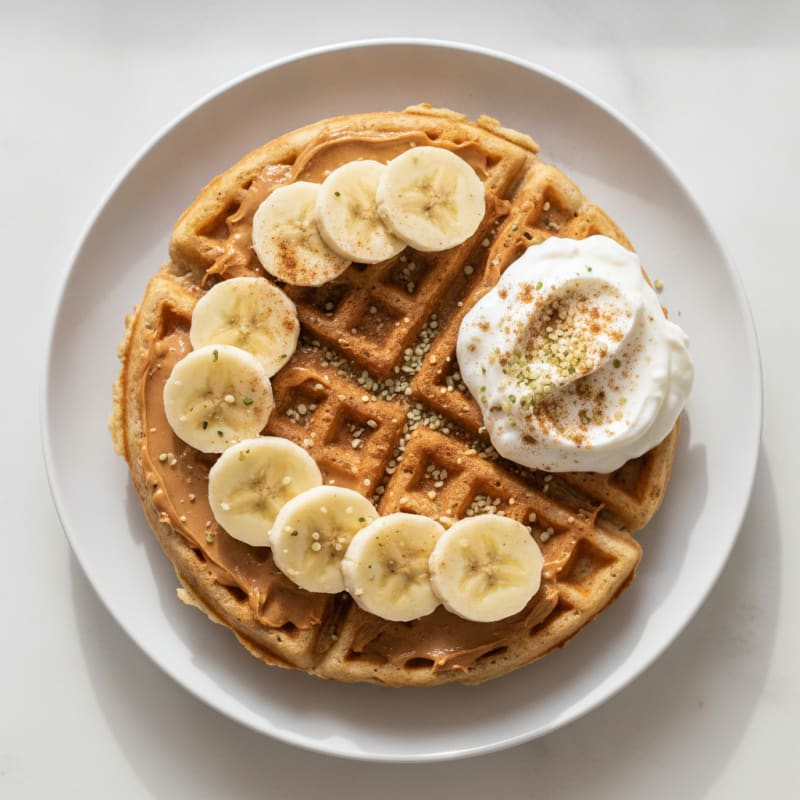 Peanut Butter Banana Protein Waffles