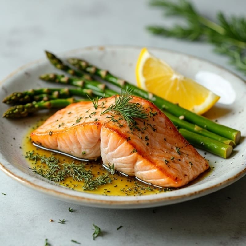 Lemon-Herb Baked Salmon with Roasted Asparagus