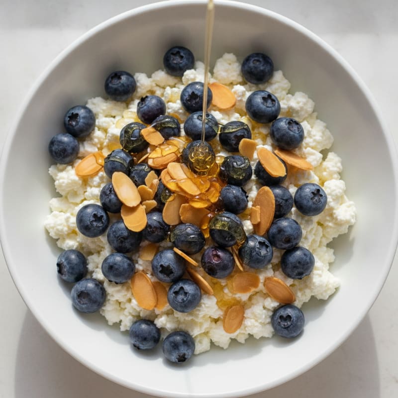 Cottage Cheese Berry Bowl with Almonds