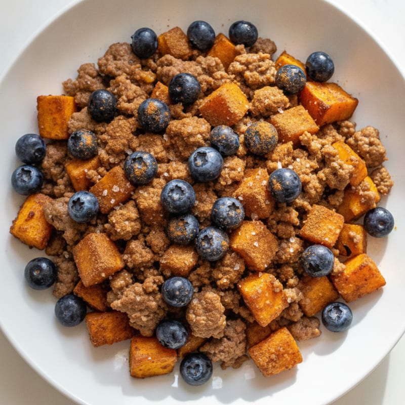 Sweet Potato Breakfast Bowl with Blueberries