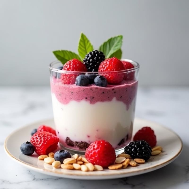 Greek Yogurt Protein Parfait with Mixed Berries