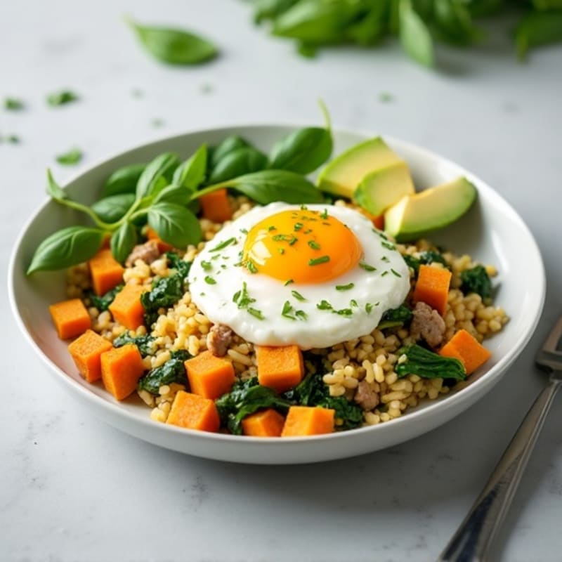 Egg White and Turkey Spinach Scramble with Cottage Cheese