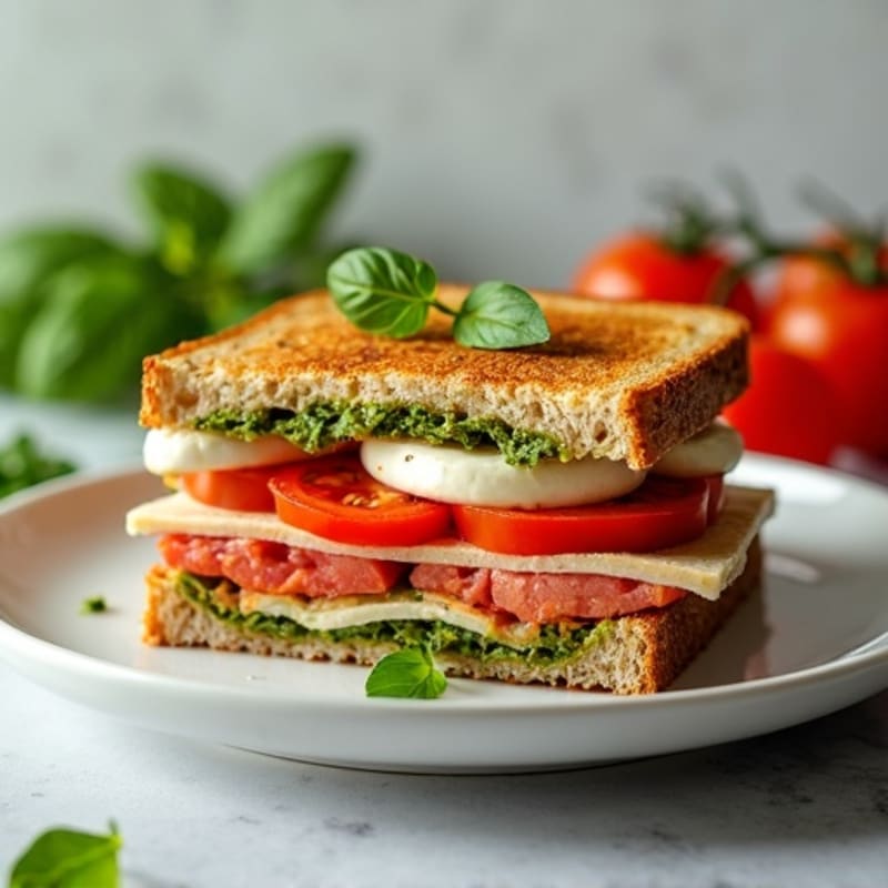 Fresh Mozzarella and Tomato Pesto Melt
