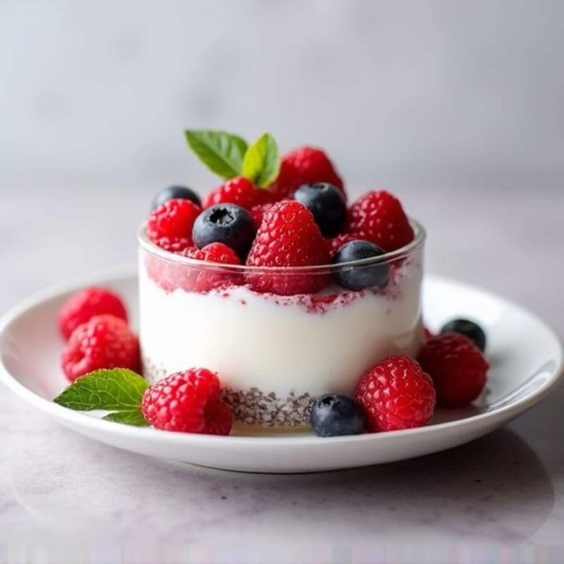 Greek Yogurt Protein Mousse with Mixed Berries
