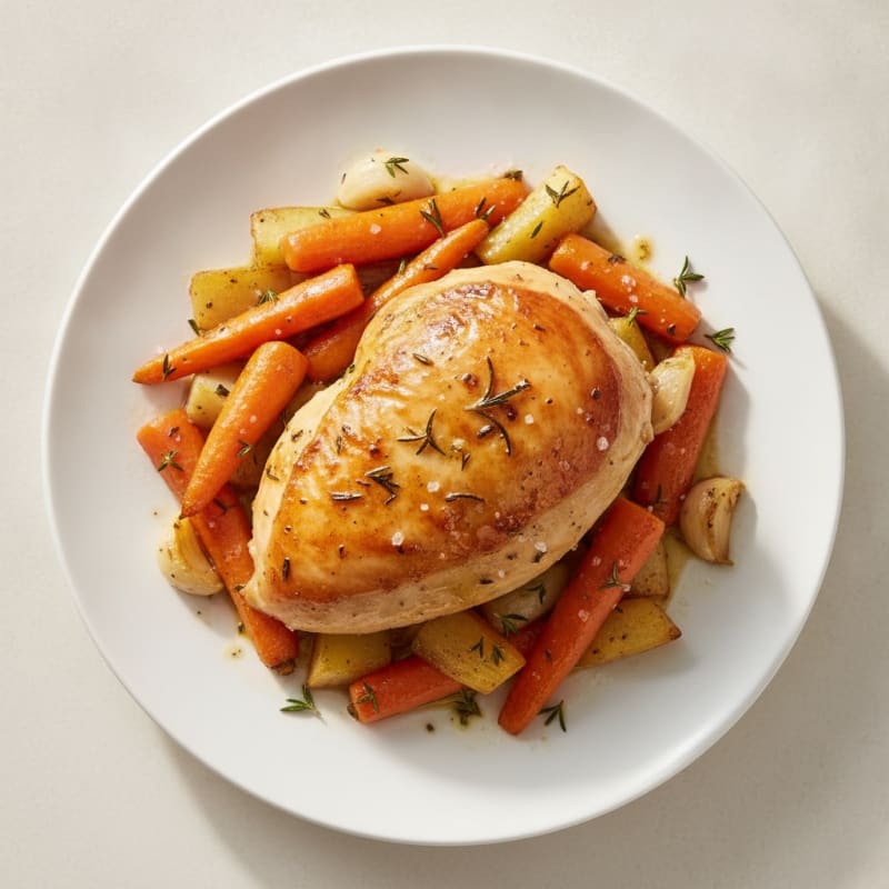 Garlic Herb Roasted Chicken with Root Vegetables