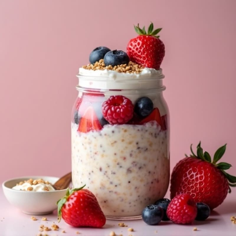 Protein-Packed Vanilla Berry Overnight Oats