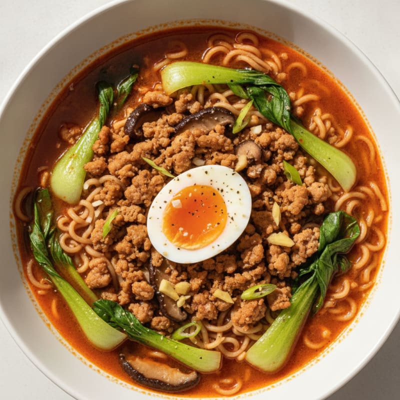 Sriracha Pork Ramen with Jammy Egg