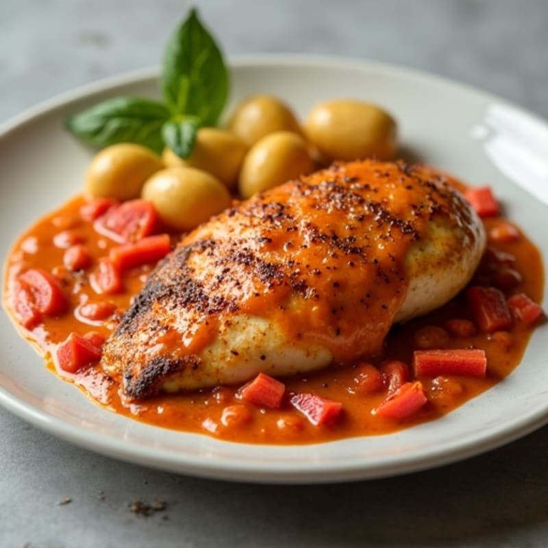 Spiced Roasted Chicken with Creamy Tomato Sauce