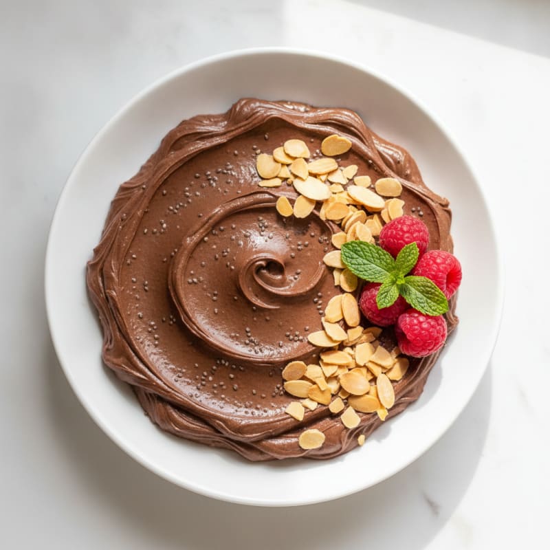 Silky Chocolate Protein Pudding with Chia Seeds