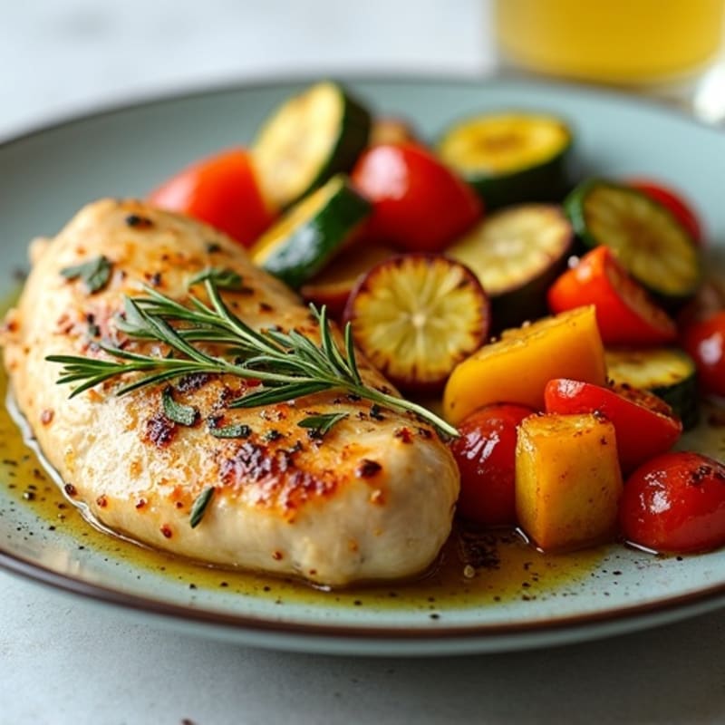 Lemon Herb Roasted Chicken with Roasted Vegetables