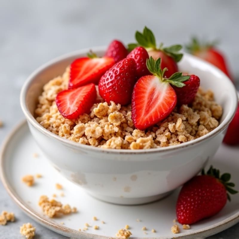 Protein-Packed Greek Yogurt Strawberry Shortcake Bowl