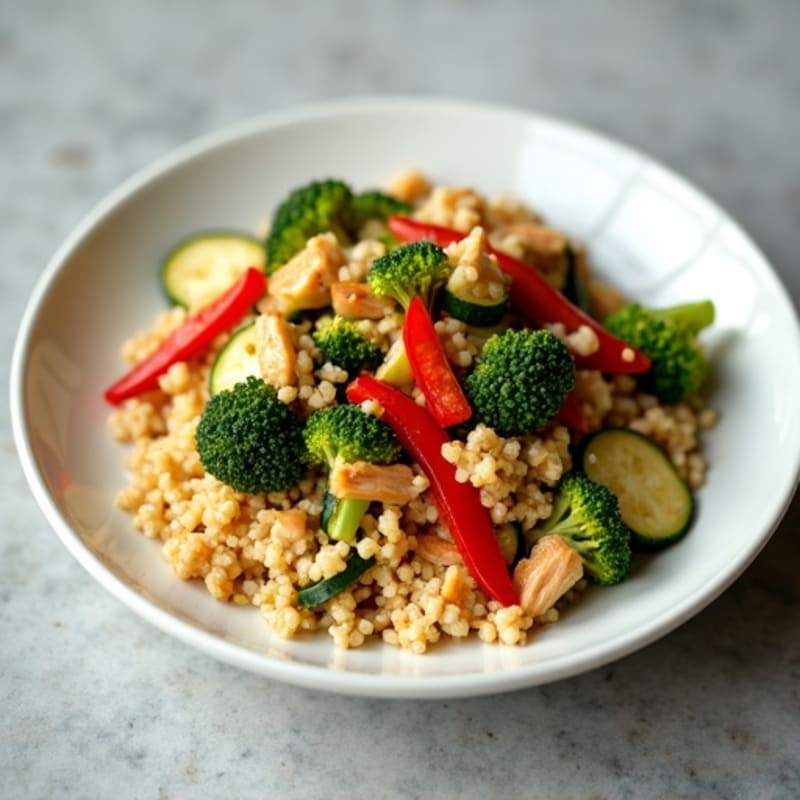 Lean Ground Chicken and Crunchy Vegetable Stir-Fry