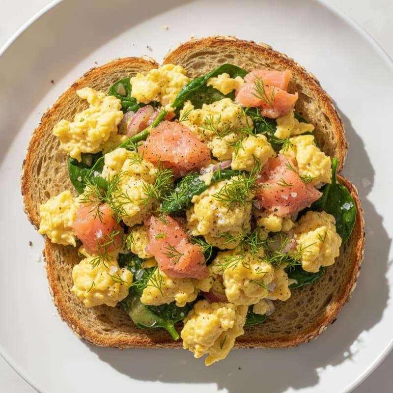 Smoked Salmon and Dill Scramble