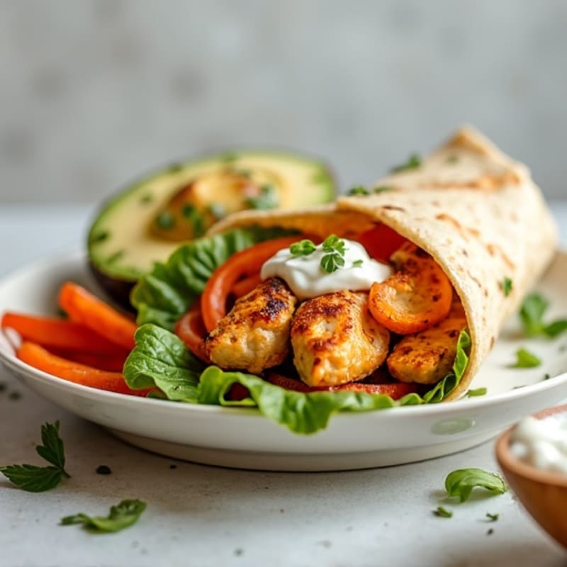 Creamy Buffalo Chicken Wrap with Crunchy Veggies