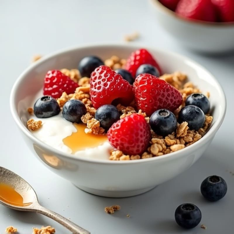 Creamy Greek Yogurt Bowl with Mixed Berries and Almond Butter