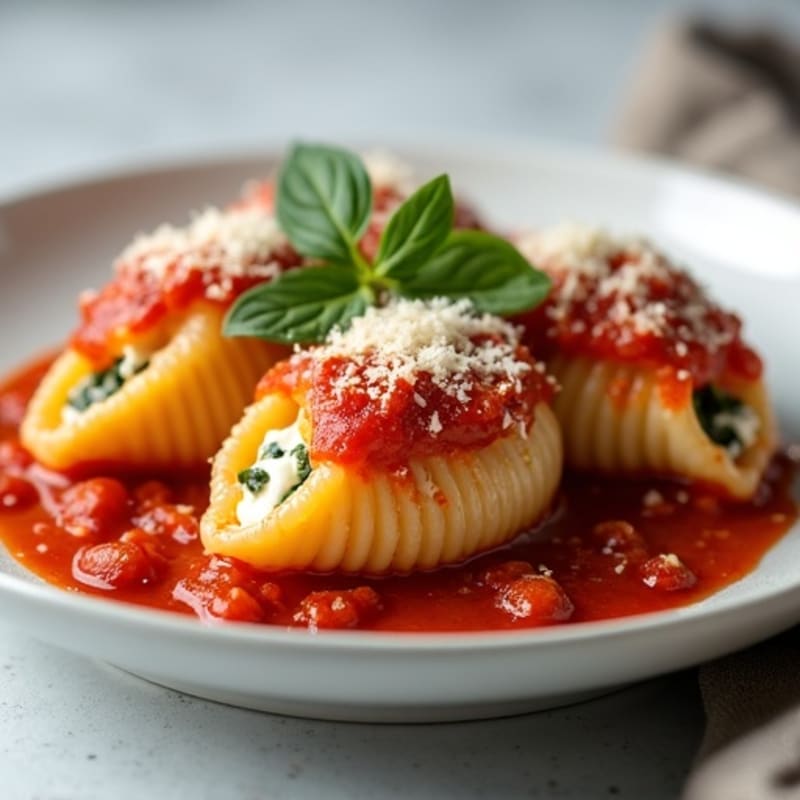 Healthy Baked Spinach Ricotta Stuffed Shells