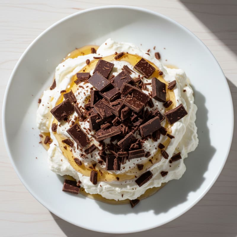 Creamy Yoghurt Protein Mousse with Dark Chocolate Shavings