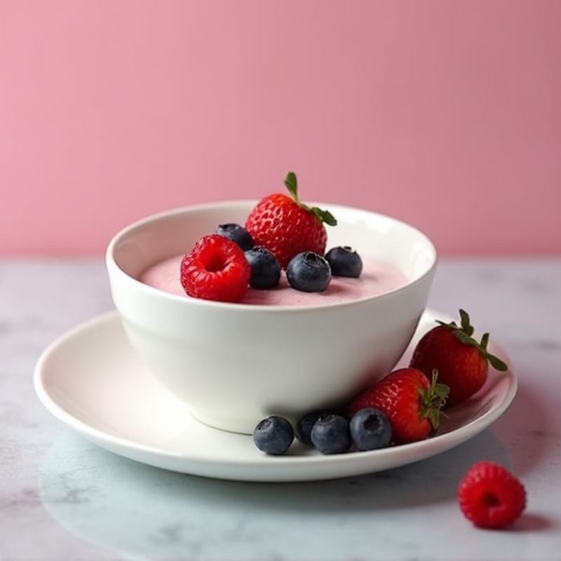 Greek Yogurt Protein Pudding with Mixed Berries