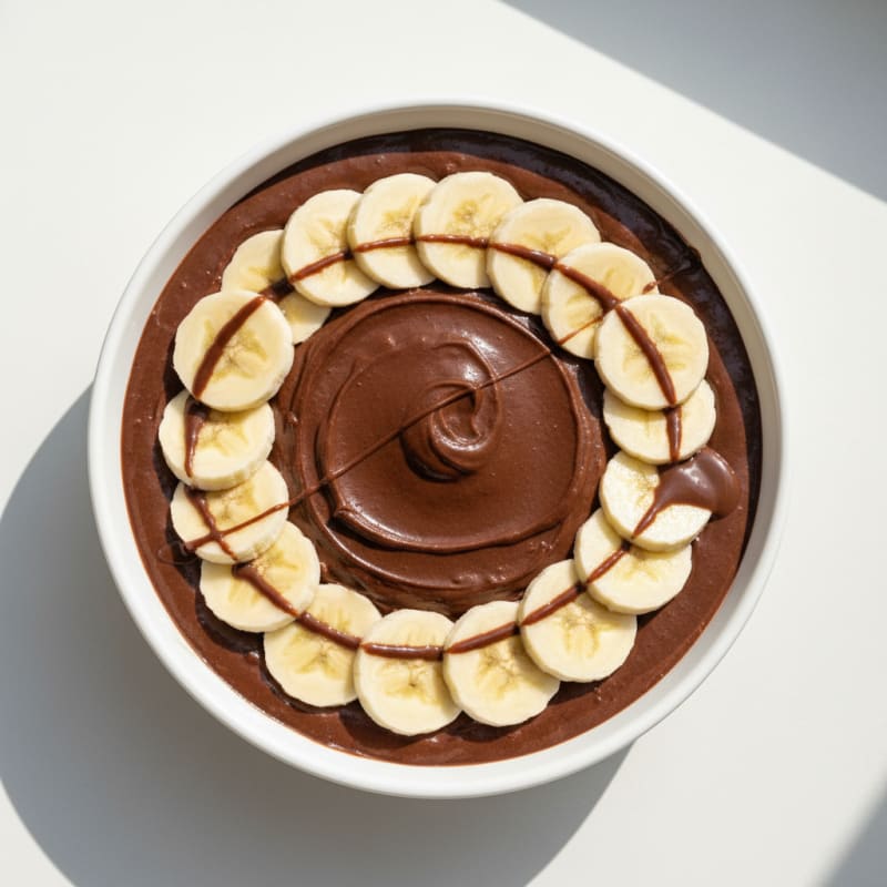 Creamy Chocolate Protein Pudding with Sliced Banana