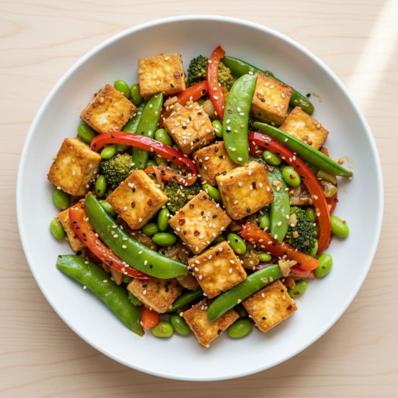 Sesame-Ginger Tofu Stir-Fry with Vegetables
