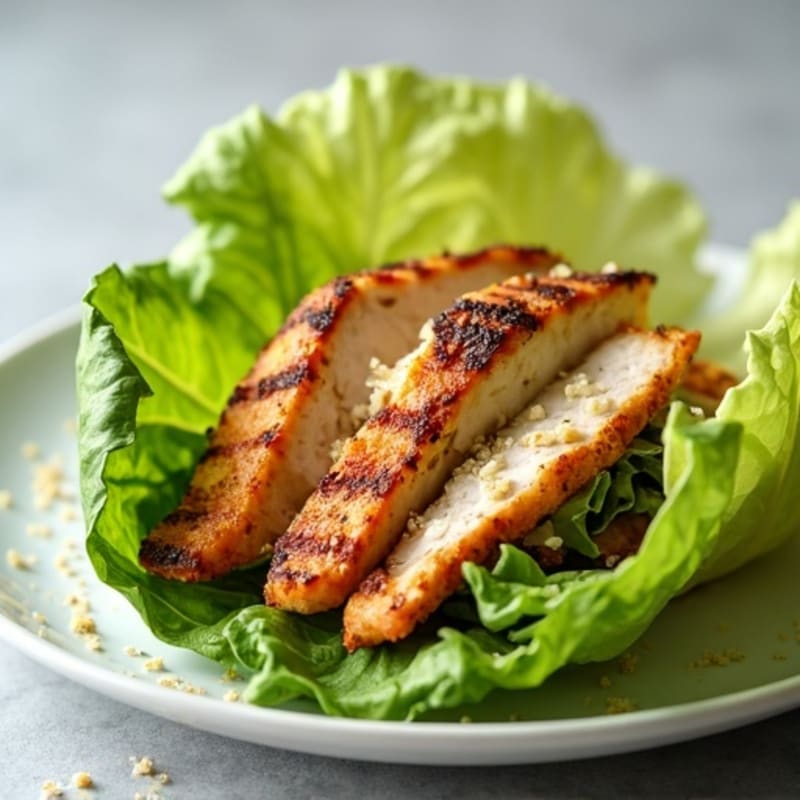 Crispy Grilled Chicken Caesar Lettuce Wrap