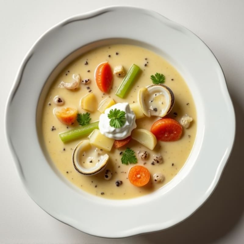 Lightened Creamy Clam and Potato Soup