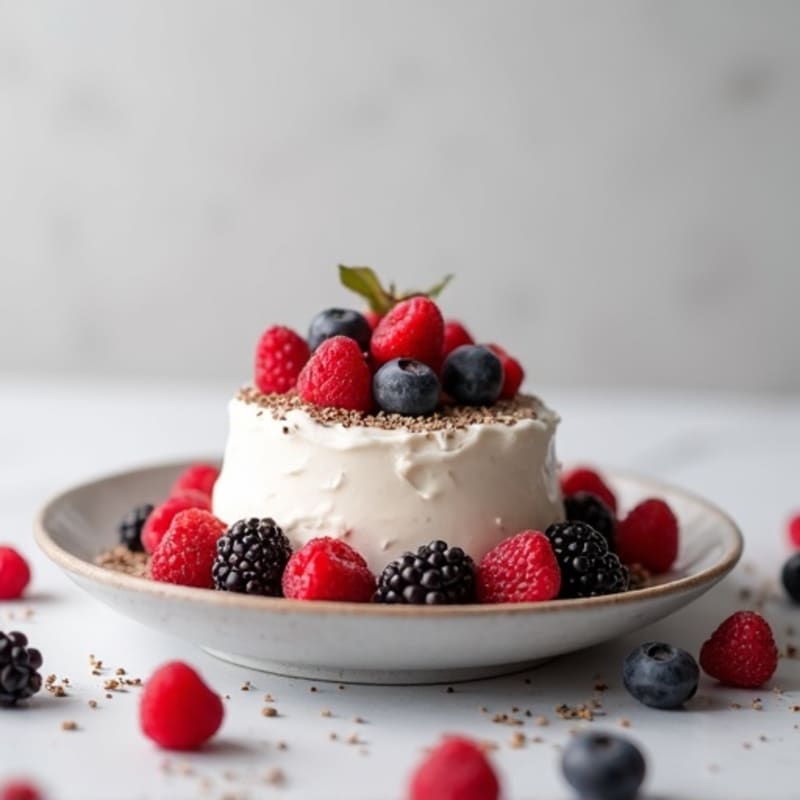 Greek Yogurt Protein Mousse with Mixed Berries