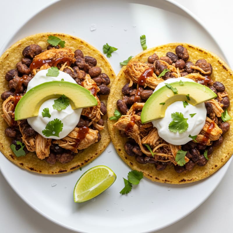 Chicken & Black Bean Tostadas