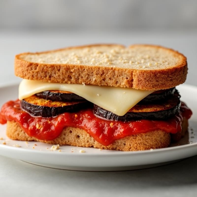 Crispy Baked Eggplant Parmesan Sandwich