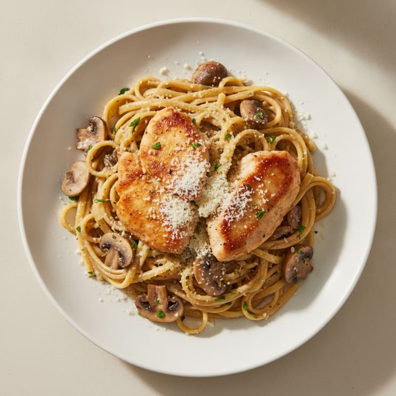 Truffle Mushroom Linguine with Parmesan