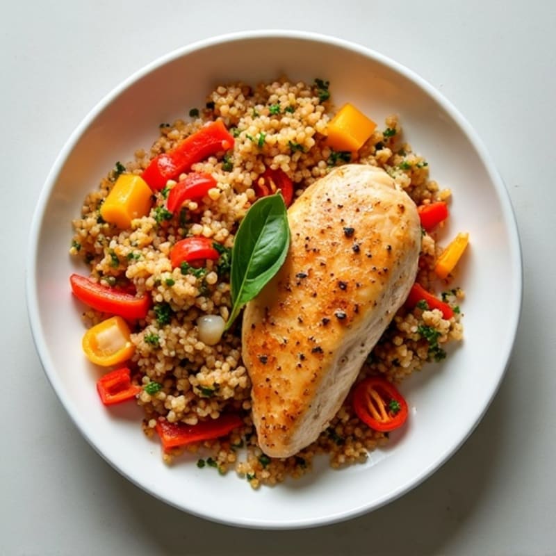 Healthy Chicken and Bell Pepper Quinoa Skillet