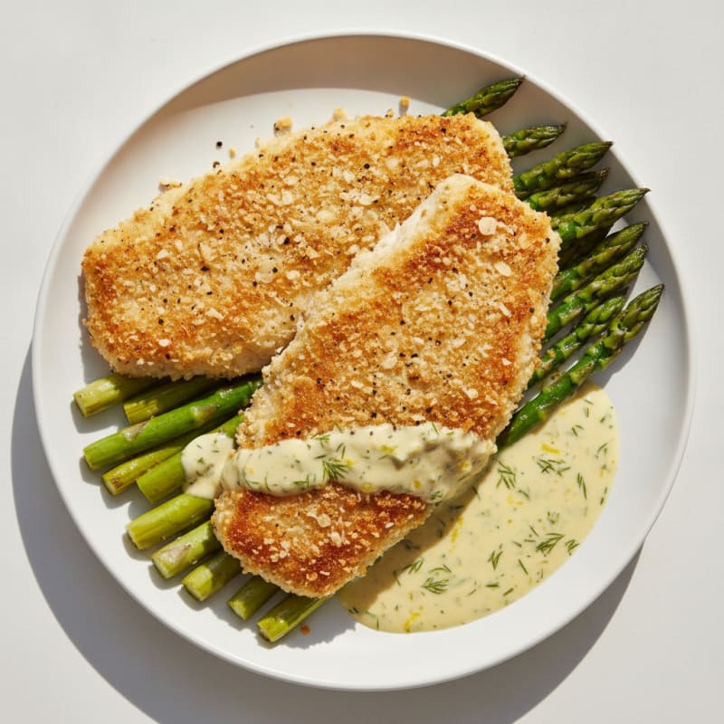 Parmesan-Crusted Tilapia with Lemon-Dill Sauce