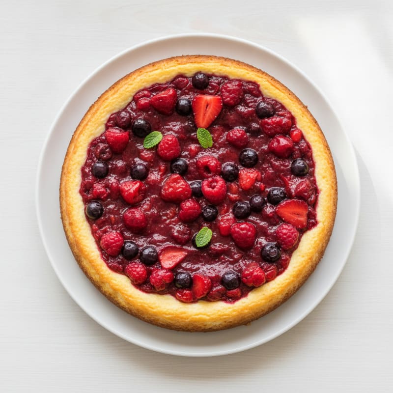 Cottage Cheese Protein Cheesecake with Mixed Berries