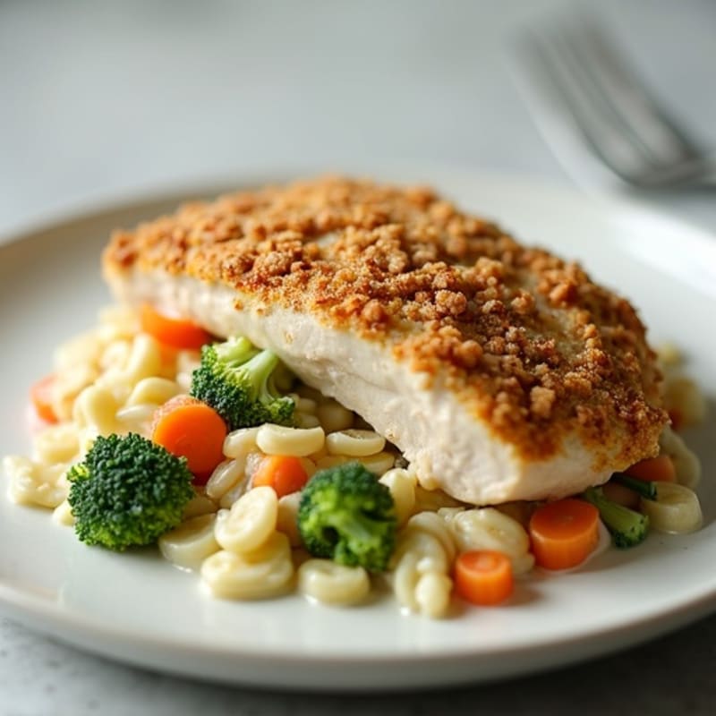 Creamy Chicken and Vegetable Bake with Crispy Whole Grain Topping