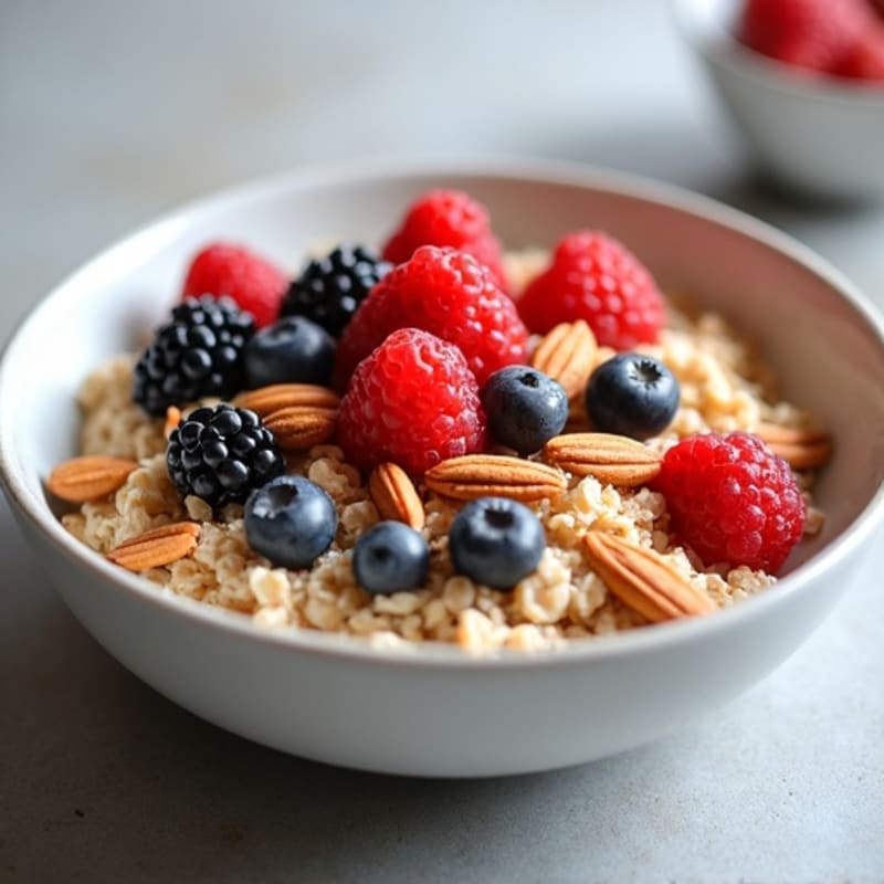 Hearty Spiced Oatmeal with Berries and Toasted Nuts