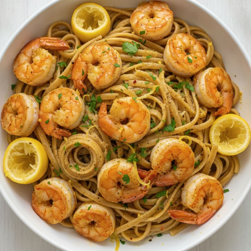 Garlic Butter Shrimp Scampi with Linguine
