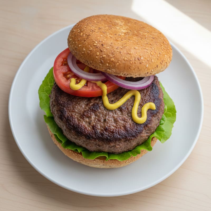 Classic Beef Burger with Toasted Bun