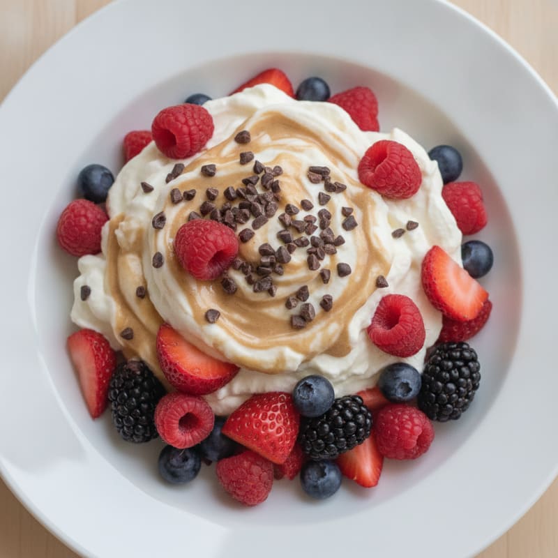 Silky Greek Yogurt Protein Mousse with Berries