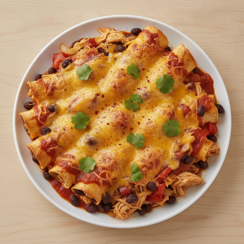 Cheesy Chicken Enchilada Bake