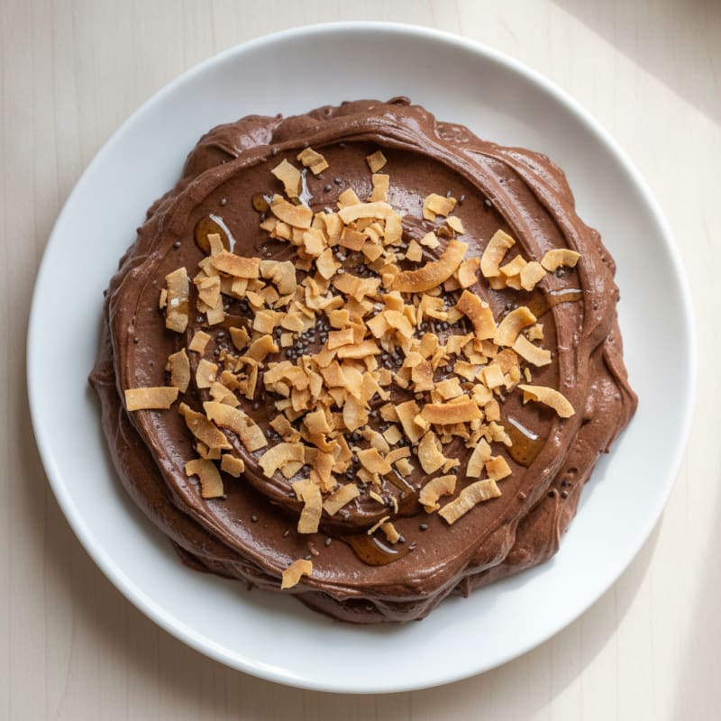 Silky Chocolate Protein Pudding with Toasted Coconut