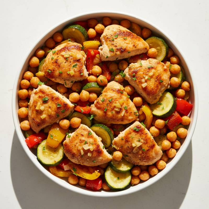 Zesty Roasted Vegetable and Chickpea Bowl