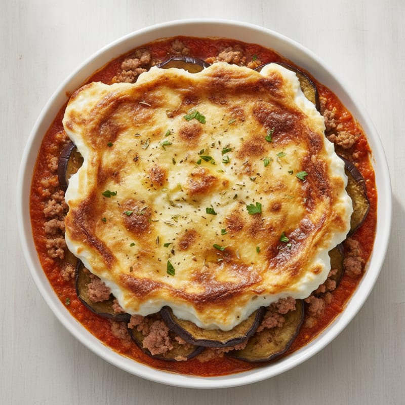 Lamb and Eggplant Moussaka Bake