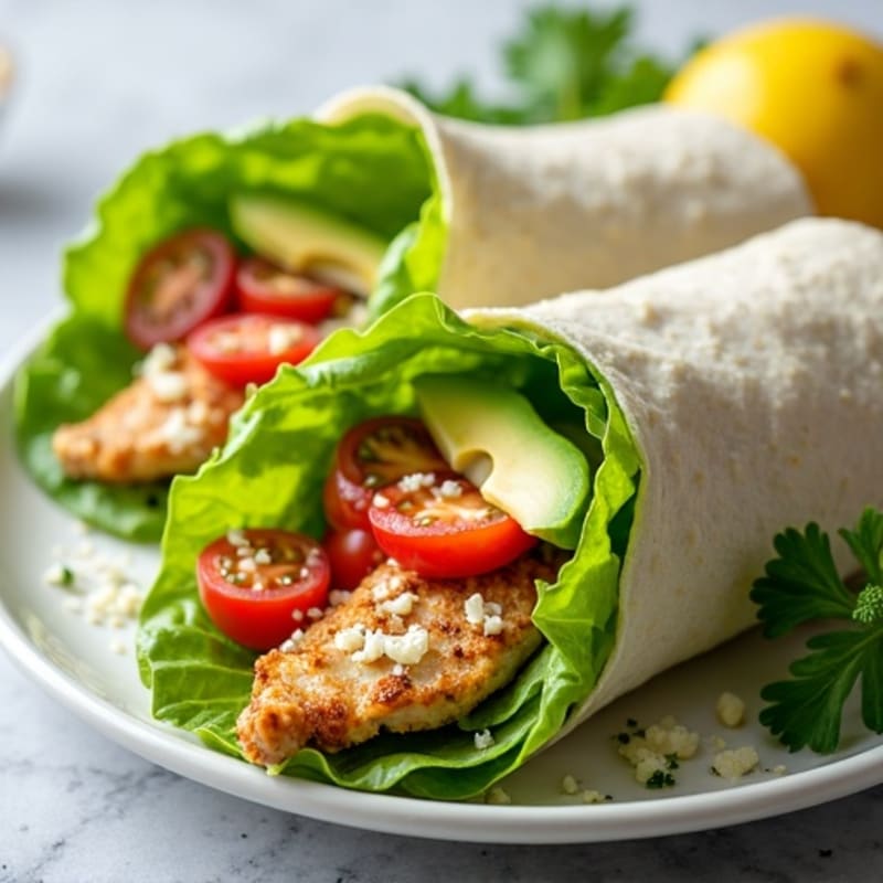 Crispy Grilled Chicken Caesar Lettuce Wrap