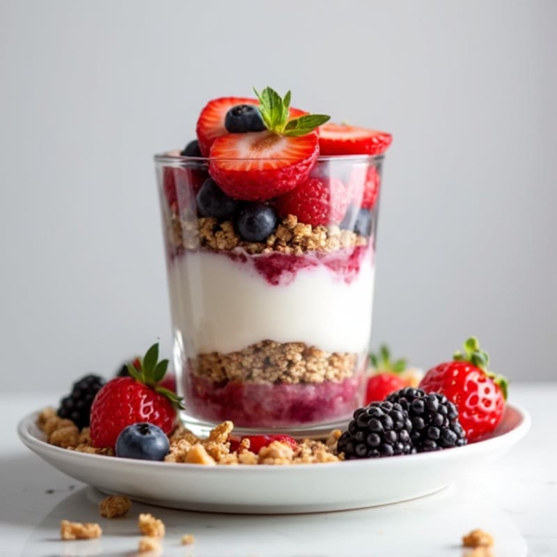 Creamy Greek Yogurt Parfait with Mixed Berries and Chia