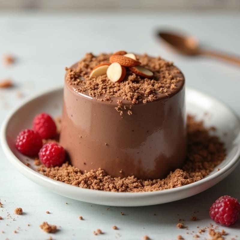 Silky Chocolate Protein Pudding with Almond Crunch