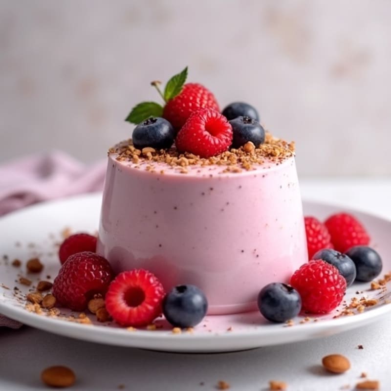 Silky Greek Yogurt Protein Mousse with Mixed Berries